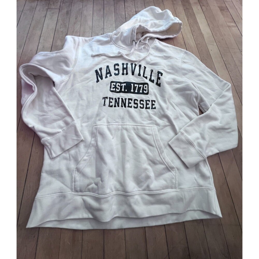 Pacific & Co Nashville Tennessee Pullover Hoodie X-Large XL Cream Color
